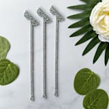 "Sunglasses Stir Sticks - White Glitter (Set of 25)" - Stir Sticks in green by Atomic Kraftworks