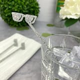 "Sunglasses Stir Sticks - White Glitter (Set of 25)" - Stir Sticks in green by Atomic Kraftworks