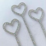 "Heart Stir Sticks - White Glitter (Set of 25)" - Stir Sticks in natural by Atomic Kraftworks