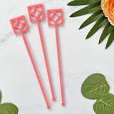 "Breeze Block Stir Sticks - Pink (Set of 25)" - Stir Sticks in green by Atomic Kraftworks