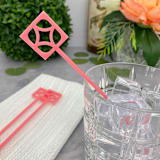 "Breeze Block Stir Sticks - Pink (Set of 25)" - Stir Sticks in green by Atomic Kraftworks