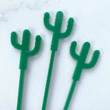"Cactus Stir Sticks - Green (Set of 25)" - Stir Sticks in beige by Atomic Kraftworks