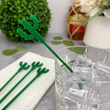 "Cactus Stir Sticks - Green (Set of 25)" - Stir Sticks in beige by Atomic Kraftworks
