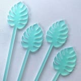 "Monstera Stir Sticks - Frosted Caribbean (Set of 25)" - Stir Sticks in beige by Atomic Kraftworks