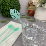 "Monstera Stir Sticks - Frosted Caribbean (Set of 25)" - Stir Sticks in beige by Atomic Kraftworks