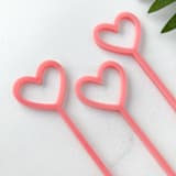 "Heart Stir Sticks - Pink (Set of 25)" - Stir Sticks in white by Atomic Kraftworks