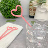 "Heart Stir Sticks - Pink (Set of 25)" - Stir Sticks in white by Atomic Kraftworks