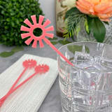 "Mid Mod Sun Stir Sticks - Pink (Set of 25)" - Stir Sticks in natural by Atomic Kraftworks