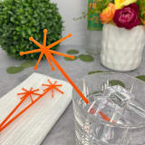 "Starburst Stir Sticks - Orange (Set of 25)" - Stir Sticks in pink by Atomic Kraftworks