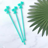 "Palm Tree Stir Sticks - Aqua (Set of 25)" - Stir Sticks in green by Atomic Kraftworks