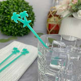 "Palm Tree Stir Sticks - Aqua (Set of 25)" - Stir Sticks in green by Atomic Kraftworks