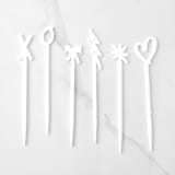 "Hand Drawn Love Stir Sticks, Opaque White, Set of 6" - Stir Sticks in white by Em and Me Studio