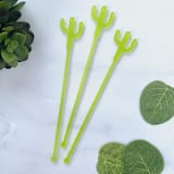 "Cactus Stir Sticks - Frosted Kiwi (Set of 25)" - Stir Sticks in clear by Atomic Kraftworks