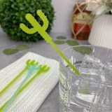 "Cactus Stir Sticks - Frosted Kiwi (Set of 25)" - Stir Sticks in clear by Atomic Kraftworks