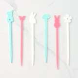 "Spring Bunnies Stir Sticks, Set of 6" - Stir Sticks in multicolor by Em and Me Studio