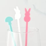 "Spring Bunnies Stir Sticks, Set of 6" - Stir Sticks in multicolor by Em and Me Studio