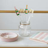 "Champagne Bottles and Flutes Celebration Acrylic Drink Stir Sticks (Set of 4)" - Stir Sticks in clear by Liesel Anne