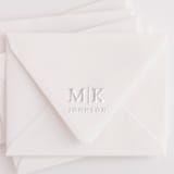 "Custom Double Initial and Last Name Monogram Embosser" - Embossers in white by Casey Harp