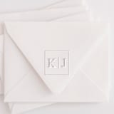 "Custom  Double Letter Square Monogram Embosser" - Embossers in gray by Casey Harp