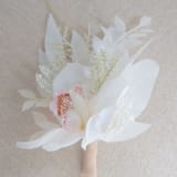 "White Orchid Boutonniere" - Boutonnieres in gold by Bird of Paradise OS