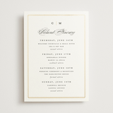 "Timeless" - Wedding Weekend Itinerary Cards in Linen by Erica Krystek - Front