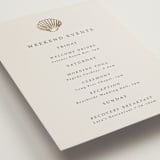 "Simple Seashell" - Wedding Weekend Itinerary Cards in Sand by Hannah Bowman - Detail