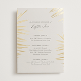 "Gilded Palm" - Wedding Weekend Itinerary Cards in Sand by Melinda Denison - Front