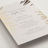 "Gilded Palm" - Wedding Weekend Itinerary Cards in Sand by Melinda Denison - Detail