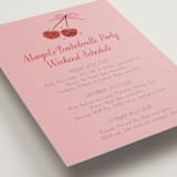 "Mon Cheri" - Wedding Weekend Itinerary Cards in Cherry Blossom by Jenna Holcomb - Detail