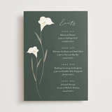 "Elegant Lillies" - Wedding Weekend Itinerary Cards in Forest by Stacey Meacham - Front