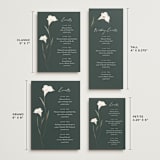 "Elegant Lillies" - Wedding Weekend Itinerary Cards in Forest by Stacey Meacham - Formats Available