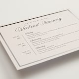 "Tux" - Wedding Weekend Itinerary Cards in Antique by Nicole Walsh - Detail