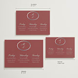 "Scallop Frame" - Wedding Weekend Itinerary Cards in Burgundy by Baumbirdy - Formats Available