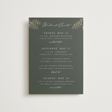 "Peaks" - Wedding Weekend Itinerary Cards in Hunter by Sarah Brown - Front