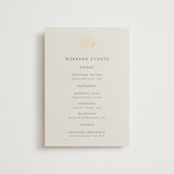 "Simple Seashell" - Wedding Weekend Itinerary Cards in Sand by Hannah Bowman - Front