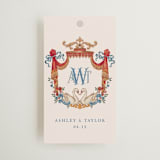 "Swan Crest" - Wedding Favor Tags in Royal by Cass Loh - Front