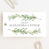 "Simple Sprigs" - Wedding Favor Tags in Golden by Erin Deegan - Front