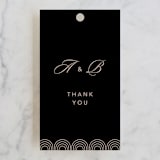 "Initials Circle Arch" - Wedding Favor Tags in Latte by FRANI - Front