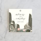 "Sahara" - Wedding Favor Tags in Carnation by Susan Moyal - Front