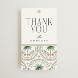 "Vintage Palms" - Wedding Favor Tags in Sand by Maria Alou - Front