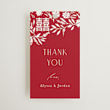"Garden Vines" - Wedding Favor Tags in Ruby by Yaling Hou Suzuki - Front