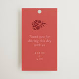 "Fiery" - Wedding Favor Tags in Ruby by Ghia Designs - Front