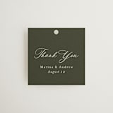 "refined" - Wedding Favor Tags in Deep Olive by Nicole Walsh - Front