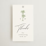 "Palm Monogram" - Wedding Favor Tags in Stone by Olivia Raufman - Front