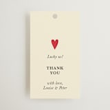 "Red Hearts" - Wedding Favor Tags in Champagne by Helena Vitto - Front