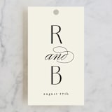 "Elegant Type" - Wedding Favor Tags in Cream by Louise Kay - Front