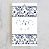 "watercolor tile" - Wedding Favor Tags in Cobalt by Katharine Watson - Front