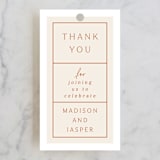 "Modern Ticket" - Wedding Favor Tags in Rust by Alethea and Ruth - Front