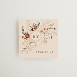 "Monogrammed Floral" - Wedding Favor Tags in Harvest by Susan Moyal - Front