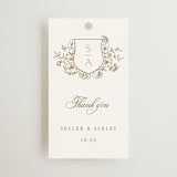 "floral crest" - Wedding Favor Tags in Champagne by Cass Loh - Front